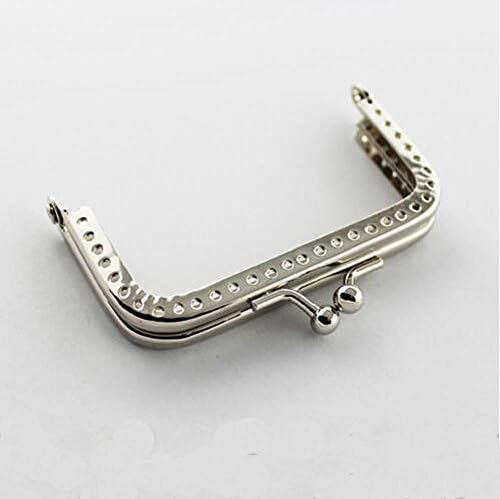 5Pcs/lot DIY 8.5CM 3.35In Silver Square Coins Purse Frame Metal Kiss Clasp
