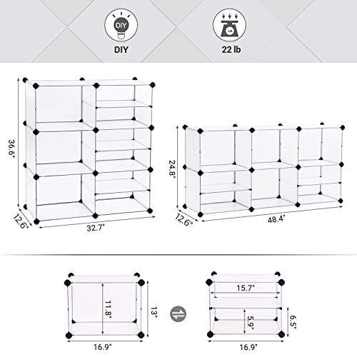 SONGMICS Cube Storage Organizer, Interlocking Plastic Cubes with