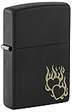Zippo Fire Heart Design Black Matte Pocket Lighter