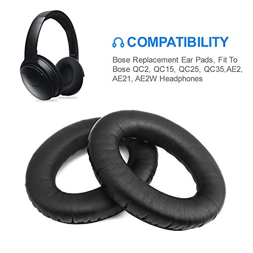 Bose Replacement Ear Pads by Link Dream - Replacement Ear Cushions Kit Memory Foam Earpads Cushion Cover for Bose Headphones QC15/ QC35/ QC25/ QC2/ Ae2/ Ae2i/ Ae2W SoundLink SoundTrue, 2 Pieces