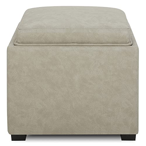 CHITA Storage Ottoman Cube with Tray,Footrest Stool Seat Serve as Side