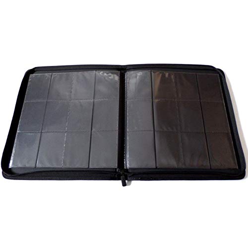 docsmagic.de Pro-Player 12-Pocket Playset Zip-Album Black - 480 Card Binder - MTG - PKM - YGO