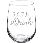 Wine Glass Goblet 5,6,7,8 Drink Funny Cheer Mom Gift, Cheerleader, Cheer Coach, Gift For Coach, Gift For Choreographer (17 oz Stemless)