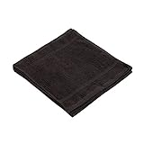 Linteum Textile 100% Soft Cotton WASHCLOTHS Face Towels 12x12 in. 12-Pack Black