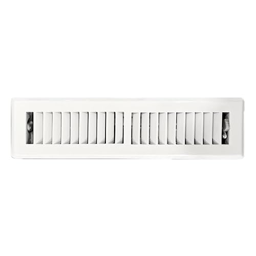 Sierra Grates Precision Flow 2"x 12" Steel Floor Register - 2 Way Louvered Design,Glacier White Finish - Premium Home Vent Covers, Durable & Decorative - Fits 2"x12" Duct Openings, Easy Installation
