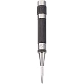 Starrett Steel Automatic Center Punch, 5" Length, 9/16" Punch Diameter | With Adjustable Stroke, Lightweight, Knurled Steel Handle, 18A