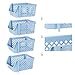 Titan Mall Stackable Storage Bins 4 Pack Pantry Storage Bins for Food, Toy, Kitchen and Bathroom Organizer, Stacking Bins with Front Open Stackable Baskets Blue (Made in USA)