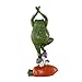 Ivy Home Garden Decoration Resin Statuary Yoga Frog Standing on The Carrot