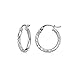 Sterling Silver Diamond Cut Round Hoop Earrings 15mm