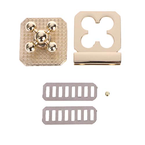Misright 2 Sets Plum Blossom Metal Purse Handbag Twist Turn Lock DIY Handbag Shoulder Bag Purse Hardware Accessories