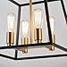 Artika CAR15-ON Carter Square 4 Pendant Fixture, Kitchen Island Chandelier, with a Steel Black and Gold Finish, 8-Light