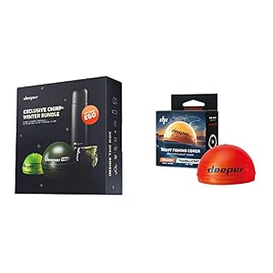 Deeper Smart Sonar Chirp+, Winter Bundle 2019 With Night Cover, Military Green, One Size & Couvercle Pour La Pêche Nocturne Deeper (orange) – Compatible Avec Les Sondeurs De La Séries Deeper Pro