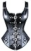 YIANNA Steampunk Punk Rock Faux Leather Buckle-up Corset Bustier Basque Top