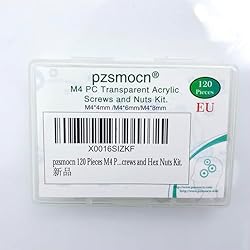 Pzsmocn 120 Pieces M4*4/6/8mm PC Transparent