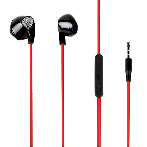MINISO Classic High Pitch Strong Bass in-Ear Headphones(Red) for Android, iOS mobiles Phones with HD Sound, in-line mic