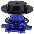 BestTeam Universal Steering Wheel Snap Off Quick Release Hub Adapter Boss Kit With 6-hole Steering Wheel Hub (Blue)