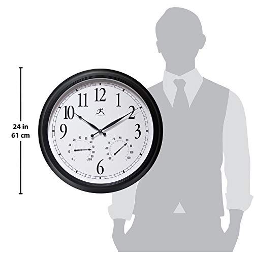 Large Outdoor Clock Large 24 inch with Humidity and Temperature Perfect