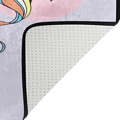 ALAZA Cartoon Rainbow Cloud Mermaid Unicorn Star Area Rug Rugs for Living Room Bedroom 5'3"x4' 416UG2ZUqiL