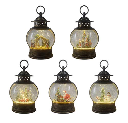 ReLive Christmas Light-Up Snow Globe Lantern - Red Truck and Trees