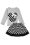 Zeagoo Baby Girls Kids T-shirt + Skirt Casual Clothes Sets Suit Outfits Age 3-11