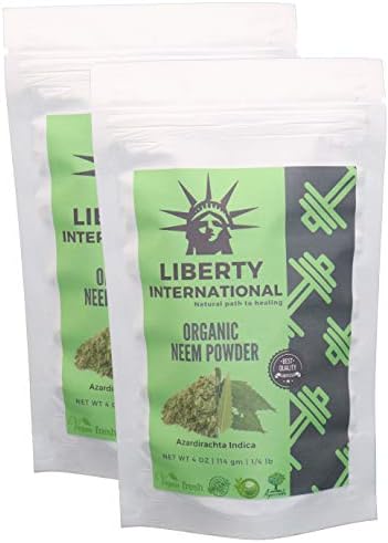 Liberty International Organic Herbal Neem Powder For Anti-Dandruff Hair And Acne Face, Skin & Hair Care (228G) (2 X 114 Gm) (Pack Of 2) Certified NT2106
