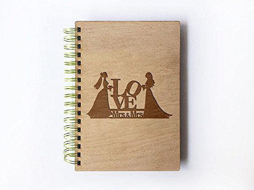 Wedding Guest book (wood) - notebook - Same Sex women
