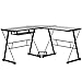 Office Desk Computer Desk L-Shsaped Desk Gaming Desk Corner Desk Writing Desk for Small Space,Clear