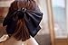 Black and White Satin Bows with Long Tail Alligator Hair Clips, Hair Ribbon Accessories for Women and Girls, Birthday Gift 2 Pack