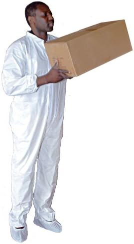 Enviroguard MicroGuard MP Clothing Coverall, Disposable, Elastic Wrists and Open Ankle, White, X-Large (Case of 25)