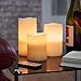 VonHaus Electric Candles - 3 x Flameless Battery Operated Real Wax Pillars - 12 LED Color Settings, Remote Control & Timer (Ivory Color)