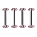 4 Pack of Steel Barbell w/Acrylic No-See-Em Half Balls 14, 12 or 10 Gauge