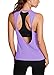 Mippo Women's Sexy Backless Shirt Yoga Tank Tops Twist Open Back Shirt Plain Sleeveless Comfort Summer Workout Tops Gym Crop Tops Active Wear for Juniors Purple M
