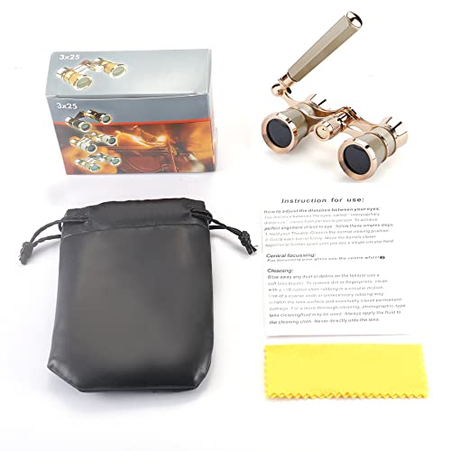 Aroncent Opera Glasses Binoculars 3X25 Theater Glasses Mini Binocular Compact with Handle for