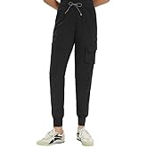 Kitmaz Medical Scrub Pants for Women — Mid Rise Jogger Pants with Yoga Waistband, 4-Way Stretch, Anti-Wrinkle & 8 Pockets