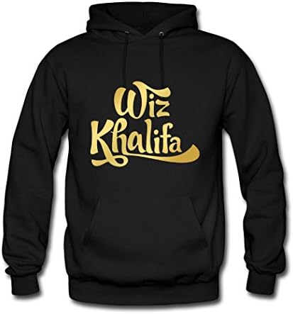 Men's Wiz Khalifa Logo New Popular Hoodies Sweatshirt Black XXL