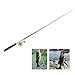 HappyOutdoor Mini Portable Pocket Fish Rod Pen Aluminum Alloy Fishing Rod Pole Reel Combos (Black)