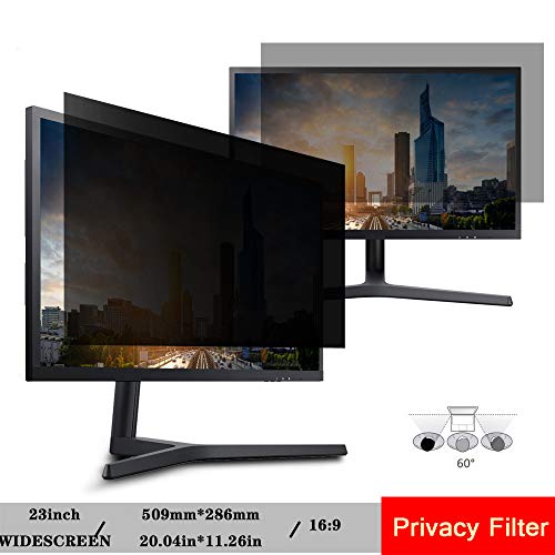 CLKJ 23 inch (Diagonally Measured) Widescreen 16:9 Ratio Computer Privacy Screen Filter for Desktop LCD Monitor Display, Anti-Glare, Anti-Scratch Protector Film