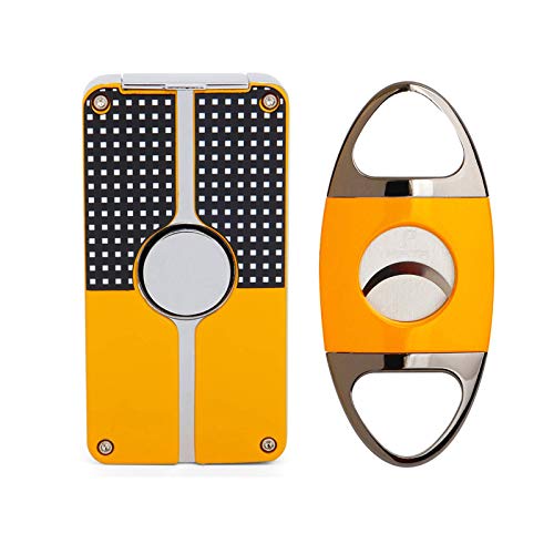 Cigar Lighter and Cigar Cutter Set Jet 3 Flame Cigar Lighter Torch and