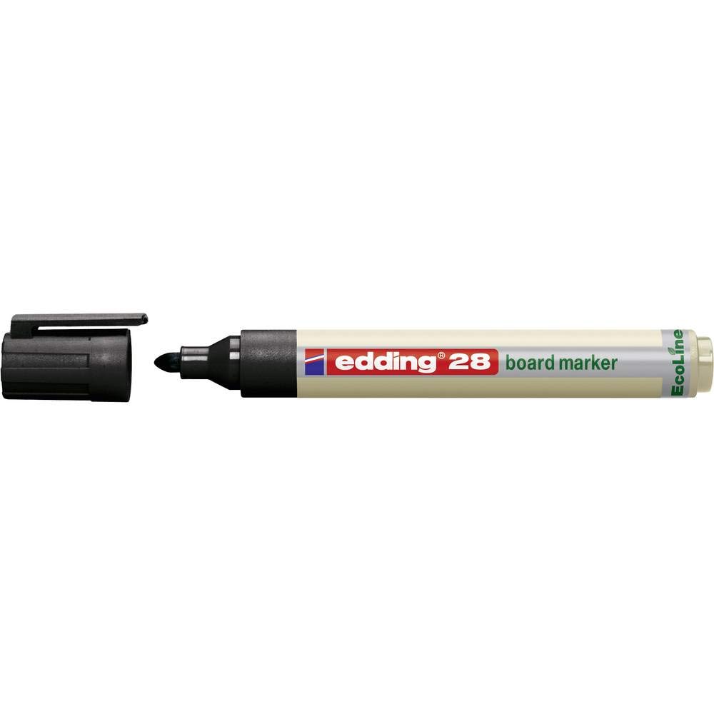 edding 28 Ecoline Whiteboardmarker - schwarz - 1 Whiteboard Stift - Rundspitze 1,5-3 mm - Boardmarker abwischbar - Whiteboard, Flipchart, Magnettafel, Pinnwand, Memoboard - Sketchnotes - nachfüllbar