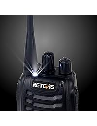 Retevis H-777 Radio de dos vías UHF 16CH Radio de 2 vías Linterna de banda única Portátil Walkie Talkies (1 par) - Negro