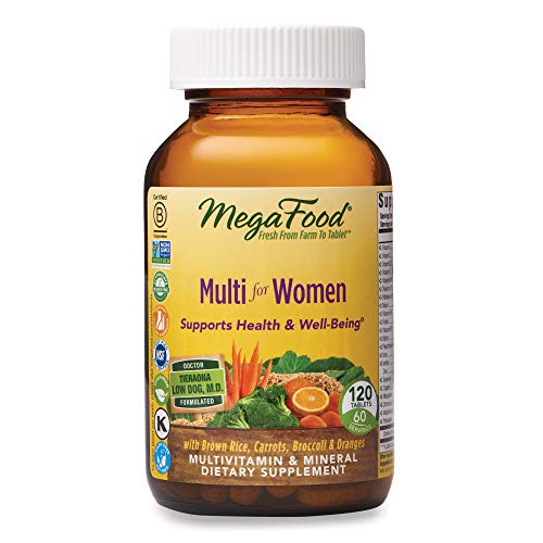 MegaFood, Multi for Women, Supports Optimal Health and Wellbeing, Multivitamin and Mineral Dietary Supplement, Gluten Free, Vegetarian, 120 tablets (60 servings)