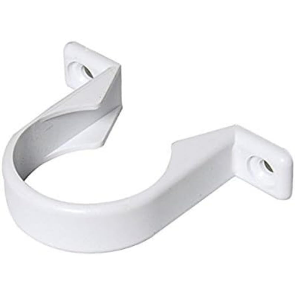 Merriway BH05556 (8 Pcs) Waste Compression and Push-Fit Fittings Pipe Clips, White 40mm - Pack of 8 Pieces