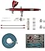 HUBEST New Professional 0.2mm/0.3mm/0.5mm Dual Action Airbrush Kit Spray Paint Gun Kit Complete Set for General-Purpose Art-and-Craft Projects Model-Railroad Detailing R/C Kits primary