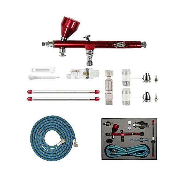 ABEST 0.2 mm,0.3 mm,0.5 mm Doppeltwirkende Airbrush-Kit Komplett Set fÃ¼r Kunstmodellauto Malerei Tattoo