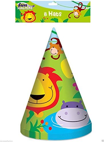 Animal Lion Jungle Birthday Party Pack Jungle party Table Ware and decoration (8 Jungle Party Hats)
