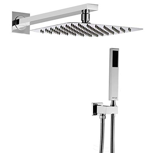 Esnbia Shower System, Chrome Shower Faucet Set with High Pressure 10" Rain Shower Head Combo Set for Bathroom All Metal(Vlave Not Include)