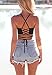 Grace's Secret Women's Cartoon Print Crisscross Lace Up Back Cropped Halter Top