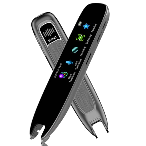 Translation Scanning Pen, Black Scan Reader Pen Dictionary Pen Scanning, Smart Scanner Translator Device for Language Learners Read Business Travel
