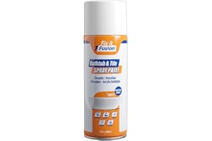 Fix & Fusion Bathtub & Tile Spray Paint, Multi-Surface Coating for Bathroom & Kitchen, High Adhesion, Water-Resistant, for Porcelain, Ceramic, Fiberglass, Countertops & More, White 13.5 oz (Pack of 1)