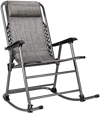 carsget Folding Zero Gravity Chair Portable Rocking Chair Recliner Leisure Chair Headrest Patio Perfect for Outdoor Backyard Patio Beach Pool [US Stock]
